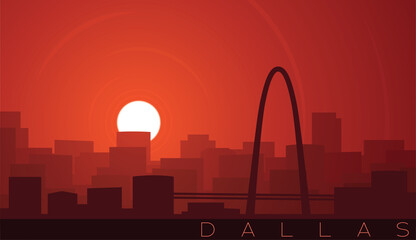 Fototapeta Dallas Low Sun Skyline Scene obraz