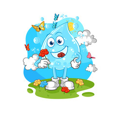 soda water pick flowers in spring. character vector