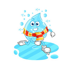 soda water ice skiing cartoon. character mascot vector