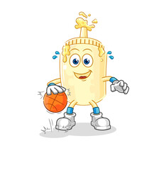 mayonnaise dribble basketball character. cartoon mascot vector