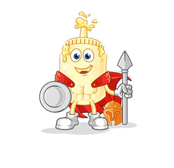 mayonnaise spartan character. cartoon mascot vector