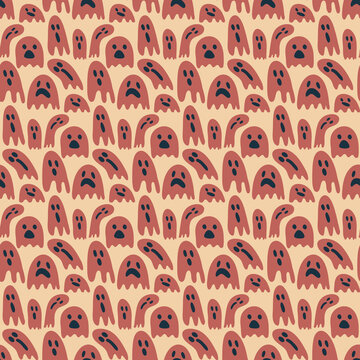 Spook bogey ghost seamless pattern for halloween textile design, eps 10