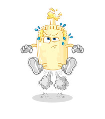 Fototapeta na wymiar mayonnaise fart jumping illustration. character vector