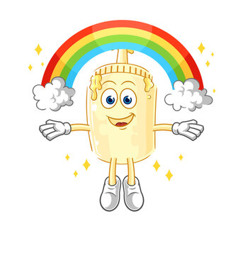 recommend clip art: mayonnaise with a rainbow. cartoon vector