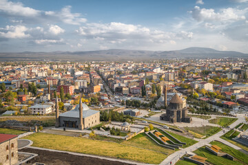Big panorama of the Kars city, Eastern Anatolia, Turkey