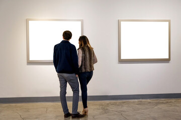 Ambiente o sala con marcos para cuadros  concepto de galería de arte con cuadros reemplazables y...