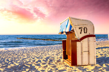 Strandkorb, K&uuml;hlungsborn, Ostsee, Mecklenburg Vorpommern, Deutschland 
