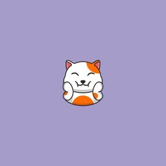 Cute Cat Mascot Logo Design Premium Vector