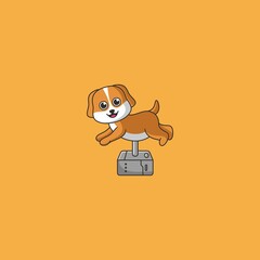 Dog Game Mascot Logo Design Vector