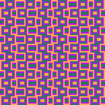  Abstract geometric pattern in pink, tide water green and fortune gold colors. Vector illustration for various prints.