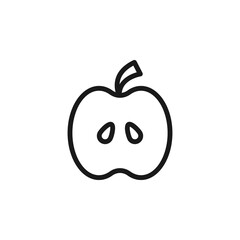 Science and education sign. Minimalistic monochrome vector symbol. Suitable for adverts, sites, articles, books. Vector line icon of apple