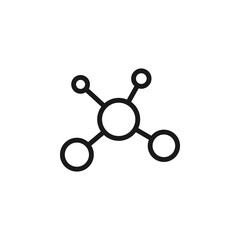 Science and education sign. Minimalistic monochrome vector symbol. Suitable for adverts, sites, articles, books. Vector line icon of chemical compound