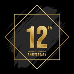 12 Years Anniversary Celebration Vector Template Design Illustration	