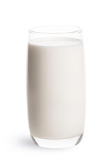 Glass of milk isolated on white