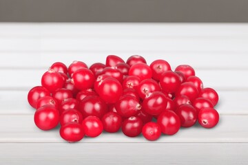 Tasty fresh red berry on the desk