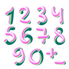 Set with numbers for stickers and cards and kids and shops and hobbies and school