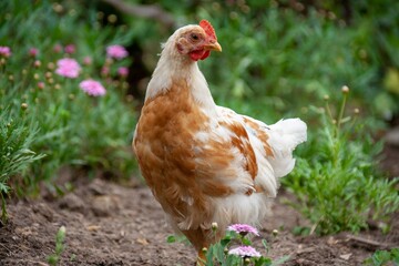 Gallina en el campo en chile