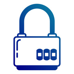 luxury padlock icon on transparent background