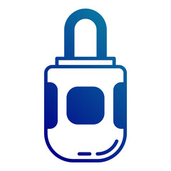 luxury padlock icon on transparent background