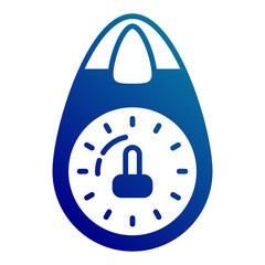 luxury padlock icon on transparent background