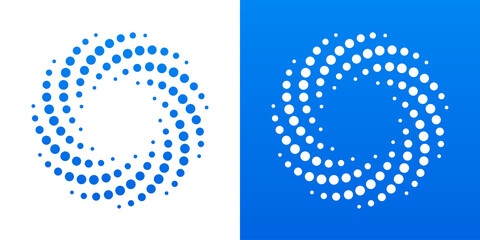 Swirling dotted circle icon vector. Dot whirl spiral illustration.