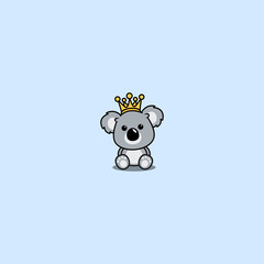 Cute king koala cartoon, vector illustration © Totostarkk9456