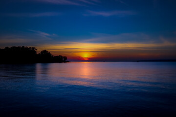 Fototapeta na wymiar Sunset over Ottawa River. 