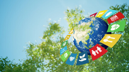 SDGsイメージ　サステナブル　地球環境 - obrazy, fototapety, plakaty