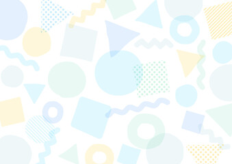 水彩 夏色 抽象的な背景フレーム レトロな幾何学模様