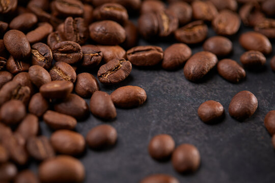 coffee beans on the wooden background