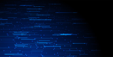 Obraz premium Dark blue neon technology connect lines abstract vector background