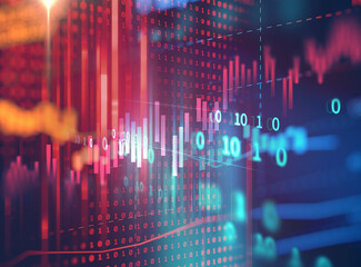 stock market investment graph on financial numbers abstract background.3d illustration
