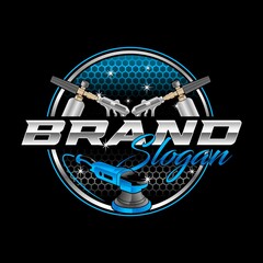 auto detailing car wash logo vector illustration