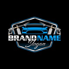 auto detailing car wash logo vector illustration