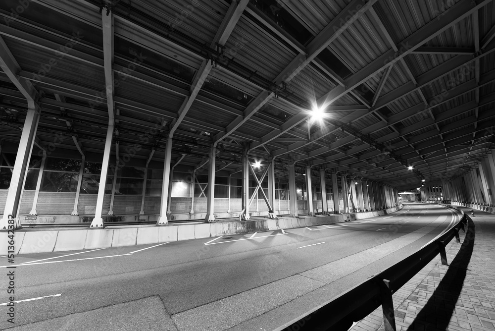 Poster empty tunnel. transportation and traffic background