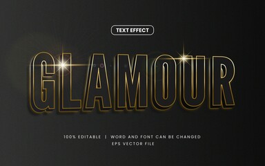 gold glamour editable text effect with glow sparkle