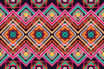 Geometric ethnic flower pattern for background,fabric,wrapping,clothing,wallpaper,Batik,carpet,embroidery style.