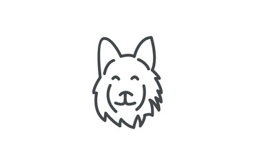 Fototapeta na wymiar Simply Linear Head Herder Dog Logogram Vector Icon