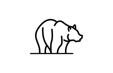 Linear Bear Logogram Vector Icon