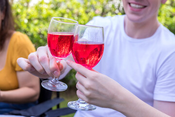 Family enjoy backyard barbecues party. People hanging out at home party. Family having a barbecue party at home. Family Cooking grilled BBQ for Party in backyard. Lifestyle on holiday concept
