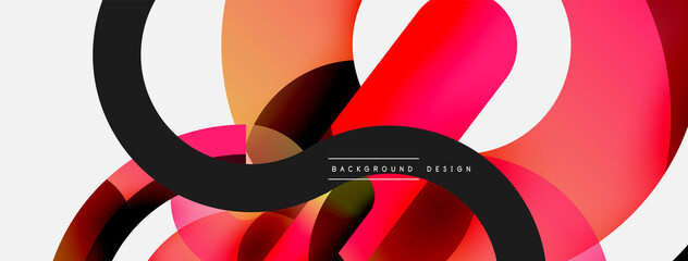 Round shapes circles and other geometric forms. Vector illustration for wallpaper banner background card or landing page