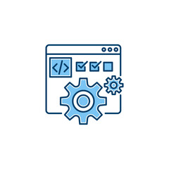 Website development line icon. linear style sign for mobile concept and web design. Outline vector icon. Symbol, logo illustration. Vector graphic