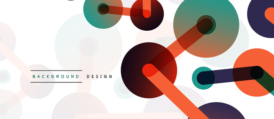 Abstract background. Round dots connected by lines. Trendy techno business template for wallpaper, banner, background or landing