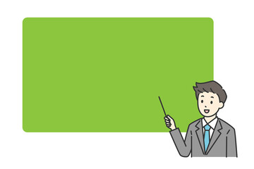 勉強を教えている先生のイラスト