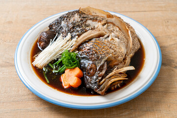 Boiled Fish Head with Soy Sauce