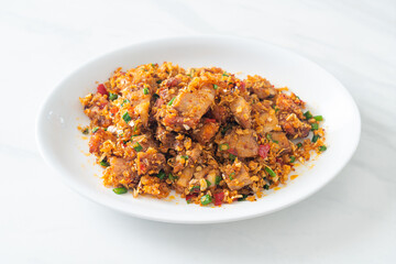 roasted crispy belly pork with salt and chili