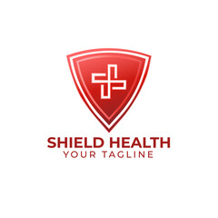 Shield Health Logo Vector Template.