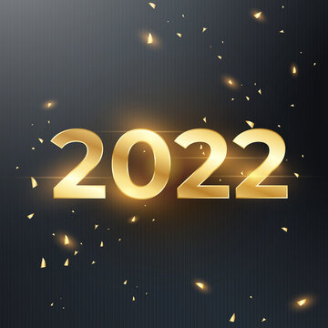 Golden new year 2022 background Free Vector