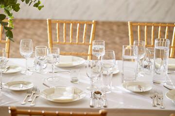 table set for a wedding reception