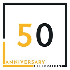 50 years anniversary celebration template design vector. Creative design for happy birthday, wedding, ceremony, event party, marriage, graduation invitation card, and greeting card.